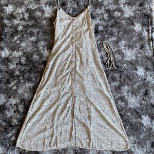 Button Front Slip Dress Mini Cheetah Print XS